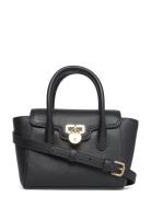 Luxe Pebble Lthr-Tnnr Sm Schl-Stl-S Black Lauren Ralph Lauren