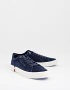 Tommy Hilfiger corporate modern suede trainers in navy
