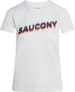 Saucony Women's Stopwatch Graphic Short Sleeve White Graphic