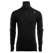 Aclima DoubleWool Polo with Zip Man Jet Black/Marengo