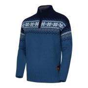 Gridarmor Men's Snøkrystall Half Zip Ullgenser Blue/White/Navy