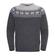 Gridarmor Men's Snøkrystall Round Neck Ullgenser Dark Grey/Light Grey/...