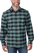 Carhartt Men's Flannel Long Sleeve Plaid Shirt Sea Pine