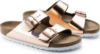 Birkenstock Women's Arizona Soft Footbed Lena Metallic Copper