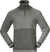 Bergans Men's Alvdal Wool Half Zip Solid Dark Grey/Vanilla White