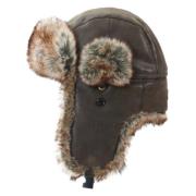 Avignon Unisex Flaps Hat Synthetic Leather Dark Brown