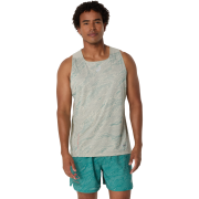 Asics Men's Fujitrail Singlet White Sage/rainy Lake