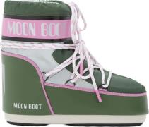 Moon Boot Unisex Icon Low Space Racing Forest Green/Silver/Pink