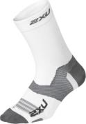 2XU Vectr Light Cushion Crew Sock White/Grey
