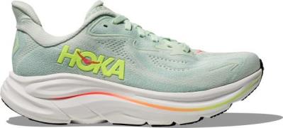 Hoka Women's Clifton 10 Sea Glass / Neon Flame