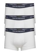 Mens Knit 3-Pack Trunks Bokserit White Emporio Armani