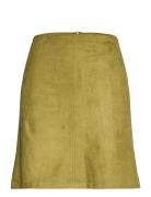 Recycled: Mini Skirt Made Of Suede Lyhyt Hame Green Esprit Casual