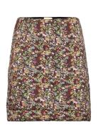 Quilted Satin Skirt Lyhyt Hame Multi/patterned By Ti Mo