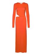 Lyocell Jersey Cut Out Dress Maksimekko Juhlamekko Orange Calvin Klein
