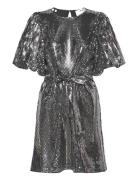 Slfsandy 3/4 Short O-Neck Dress B Lyhyt Mekko Grey Selected Femme