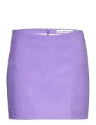Corduroy Leather Mini Skirt Lyhyt Hame Purple REMAIN Birger Christense...