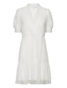 Vilinneas S/S V-Neck Short Dress/Wc/Dc Lyhyt Mekko White Vila