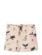 Otto Printed Swim Pants Uimashortsit Cream Liewood