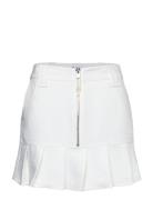 Slub Linen Mini Skirt Lyhyt Hame White Ganni