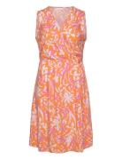 Carpiora S/L Wrap Blk Dress Wvn Lyhyt Mekko Orange ONLY Carmakoma