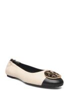 Claire Cap Toe Ballet Ballerinat Beige Tory Burch