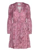 Belief Print Dress Lyhyt Mekko Pink Dante6