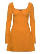 Jacquard Mini Dress Lyhyt Mekko Orange Gina Tricot