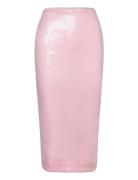 Sequin Midi Pencil Skirt Kynähame Hame Pink ROTATE Birger Christensen
