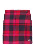 Tjw Check Wrap Mini Skirt Lyhyt Hame Red Tommy Jeans