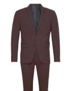Plain Mens Suit - Normal Lenght Puku Burgundy Lindbergh