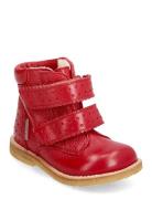 Boots - Flat - With Velcro Bootsit Nauhalliset Saapikkaat Red ANGULUS