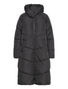 Vinilly L/S New Long Padded Jacket/Pb Topattu Pitkä Takki Black Vila