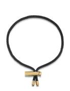 Men's Black String Bracelet With Adjustable Gold Lock Rannekoru Korut ...