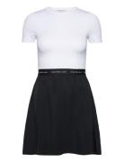 Logo Elastic Short Sleeve Dress Lyhyt Mekko White Calvin Klein Jeans