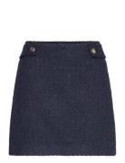 Tweed Mini Skirt Lyhyt Hame Navy Michael Kors