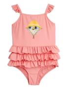 Owl Sp Frill Swimsuit Uimapuku Uima-asut Pink Mini Rodini