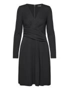 Jersey Long-Sleeve Dress Lyhyt Mekko Black Lauren Ralph Lauren