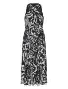 Drapey Poly Ggt-Dress Polvipituinen Mekko Black Lauren Ralph Lauren