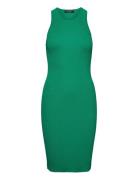 Matte Rayon/Nylon-Dress Polvipituinen Mekko Green Lauren Ralph Lauren
