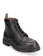 Leather Lace-Up Boot Nyörisaappaat Black Polo Ralph Lauren