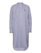 Striped Cotton Shirtdress Lyhyt Mekko Blue Polo Ralph Lauren
