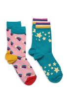 2-Pack Kids Shooting Star Sock Sukat Multi/patterned Happy Socks