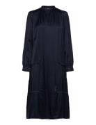 Drape Midi Dress Polvipituinen Mekko Navy Esprit Collection