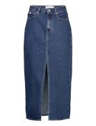 Front Split Maxi Denim Skirt Pitkä Hame Blue Calvin Klein Jeans