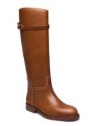 Leather Riding Boot Korkeavartiset Saapikkaat Brown Polo Ralph Lauren