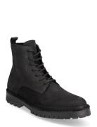 Slhricky Nubuck Lace-Up Boot B Nyörisaappaat Black Selected Homme