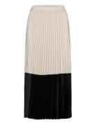 Zilkyiw Colour Block Skirt Polvipituinen Hame Cream InWear