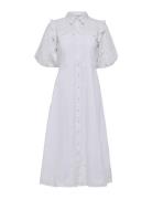 Slfviolette 2/4 Ankle Broderi Dress B Polvipituinen Mekko White Select...