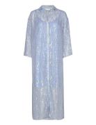Long Shimmer Dress Polvipituinen Mekko Blue Coster Copenhagen