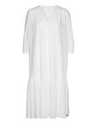 Annaba Long Chiffon Dress Polvipituinen Mekko White Tamaris Apparel